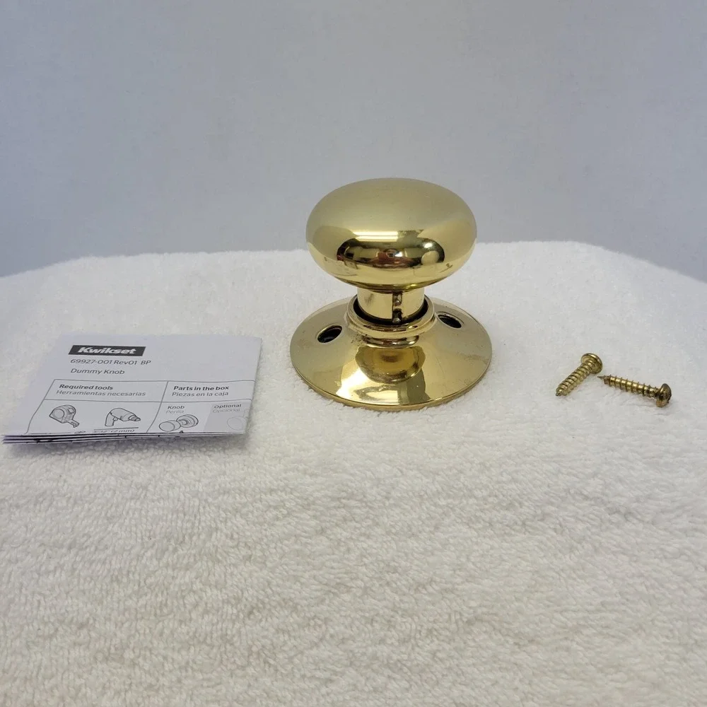 Kwikset Dummy Knobset Pismo 97880-970 Satin Brass Made In Taiwan
